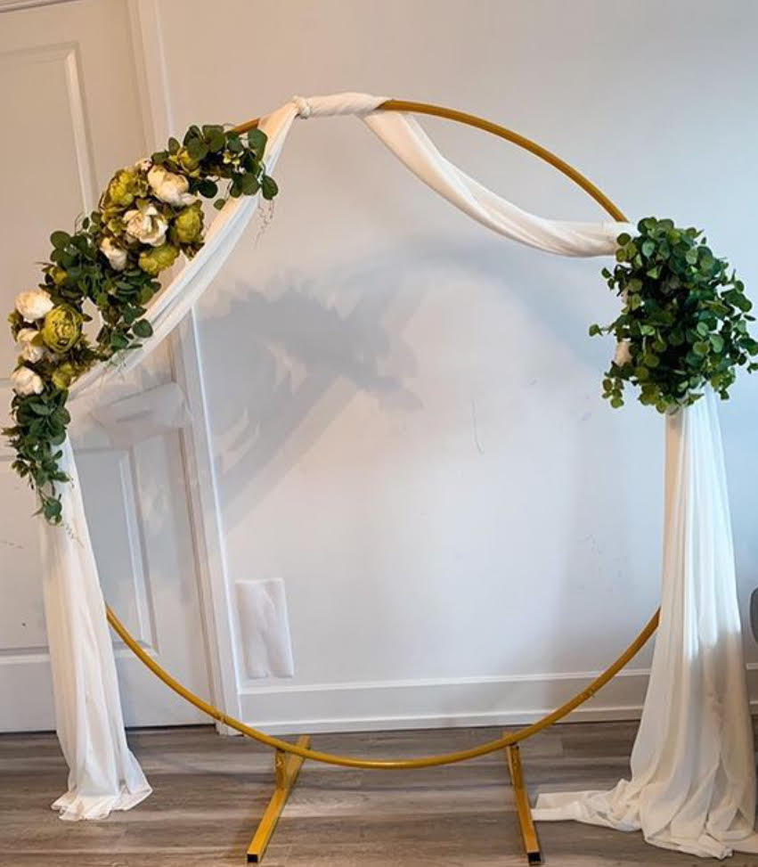 Golden Hoop with White Flora Garland